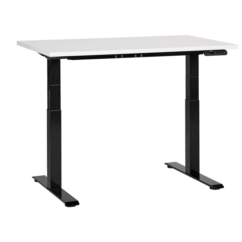 Biurko regulowane elektrycznie 120 x 72 cm biało-czarne DESTINES Biurko regulowane elektrycznie 120 x 72 cm biało-czarne DESTINES