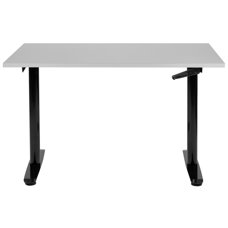 Biurko regulowane manualnie 120 x 72 cm szaro-czarne DESTINAS Biurko regulowane manualnie 120 x 72 cm szaro-czarne DESTINAS