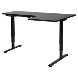 Biurko narożne prawe regulowane elektrycznie 160 x 59 cm czarne DESTINES