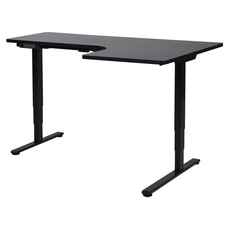 Biurko narożne prawe regulowane elektrycznie 160 x 59 cm czarne DESTINES