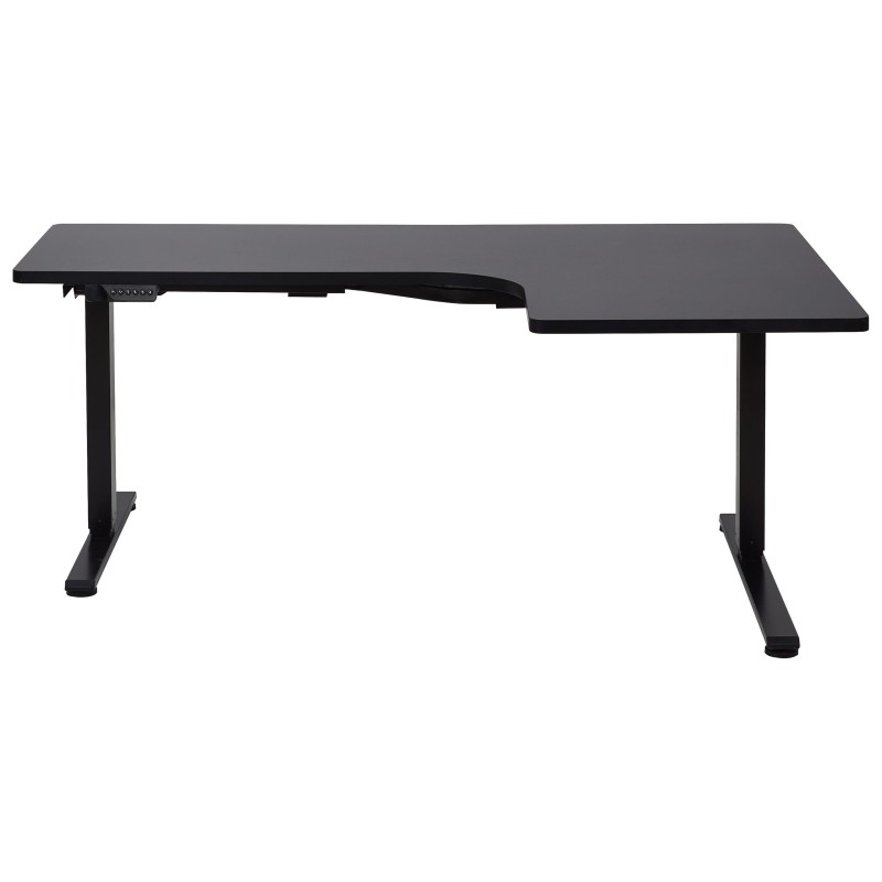 Biurko narożne prawe regulowane elektrycznie 160 x 59 cm czarne DESTINES Biurko narożne prawe regulowane elektrycznie 160 x 59 cm czarne DESTINES