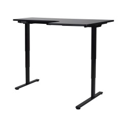 Biurko narożne prawe regulowane elektrycznie 160 x 59 cm czarne DESTINES Biurko narożne prawe regulowane elektrycznie 160 x 59 cm czarne DESTINES