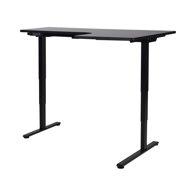 Biurko narożne prawe regulowane elektrycznie 160 x 59 cm czarne DESTINES Biurko narożne prawe regulowane elektrycznie 160 x 59 cm czarne DESTINES