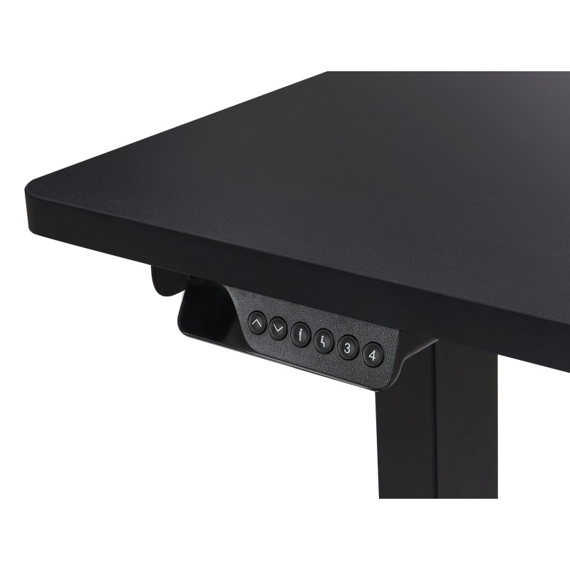 Biurko narożne prawe regulowane elektrycznie 160 x 59 cm czarne DESTINES Biurko narożne prawe regulowane elektrycznie 160 x 59 cm czarne DESTINES