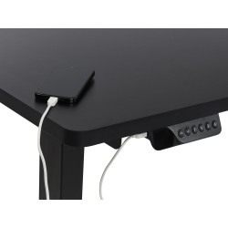 Biurko narożne prawe regulowane elektrycznie 160 x 59 cm czarne DESTINES Biurko narożne prawe regulowane elektrycznie 160 x 59 cm czarne DESTINES