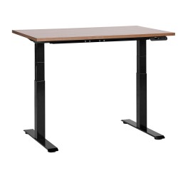 Biurko regulowane elektrycznie 120 x 72 cm ciemne drewno z czarnym DESTINES