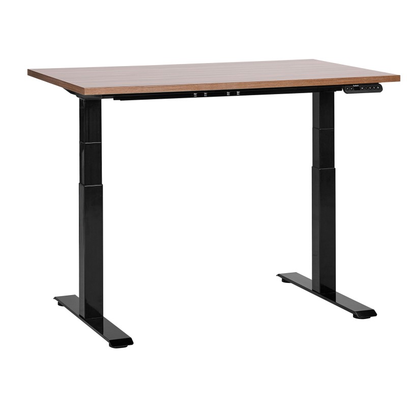 Biurko regulowane elektrycznie 120 x 72 cm ciemne drewno z czarnym DESTINES