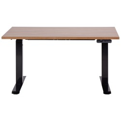 Biurko regulowane elektrycznie 120 x 72 cm ciemne drewno z czarnym DESTINES Biurko regulowane elektrycznie 120 x 72 cm ciemne drewno z czarnym DESTINES