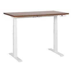 Biurko regulowane elektrycznie 120 x 72 cm ciemne drewno z białym DESTINES