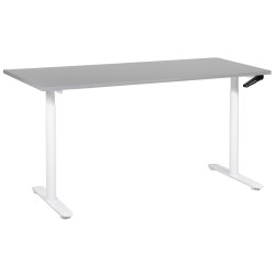 Biurko regulowane manualnie 160 x 72 cm szaro-białe DESTINAS