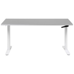 Biurko regulowane manualnie 160 x 72 cm szaro-białe DESTINAS Biurko regulowane manualnie 160 x 72 cm szaro-białe DESTINAS