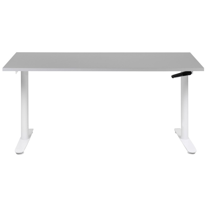 Biurko regulowane manualnie 160 x 72 cm szaro-białe DESTINAS Biurko regulowane manualnie 160 x 72 cm szaro-białe DESTINAS