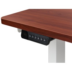 Biurko narożne prawe regulowane elektrycznie 160 x 59 cm ciemne drewno z białym DESTINES Biurko narożne prawe regulowane elektrycznie 160 x 59 cm ciemne drewno z białym DESTINES
