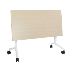 Biurko składane z kółkami 120 x 60 cm jasne drewno z białym CAVI Biurko składane z kółkami 120 x 60 cm jasne drewno z białym CAVI