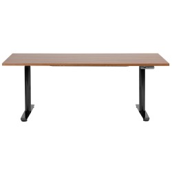 Biurko regulowane elektrycznie 180 x 80 cm ciemne drewno z czarnym DESTINAS Biurko regulowane elektrycznie 180 x 80 cm ciemne drewno z czarnym DESTINAS