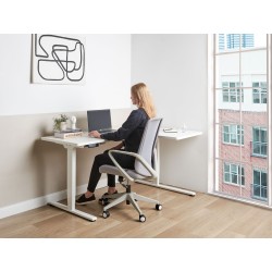 Biurko narożne prawe regulowane elektrycznie 160 x 59 cm białe DESTINES Biurko narożne prawe regulowane elektrycznie 160 x 59 cm białe DESTINES