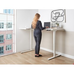 Biurko narożne prawe regulowane elektrycznie 160 x 59 cm białe DESTINES Biurko narożne prawe regulowane elektrycznie 160 x 59 cm białe DESTINES