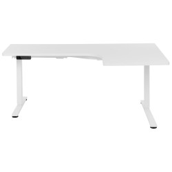 Biurko narożne prawe regulowane elektrycznie 160 x 59 cm białe DESTINES Biurko narożne prawe regulowane elektrycznie 160 x 59 cm białe DESTINES