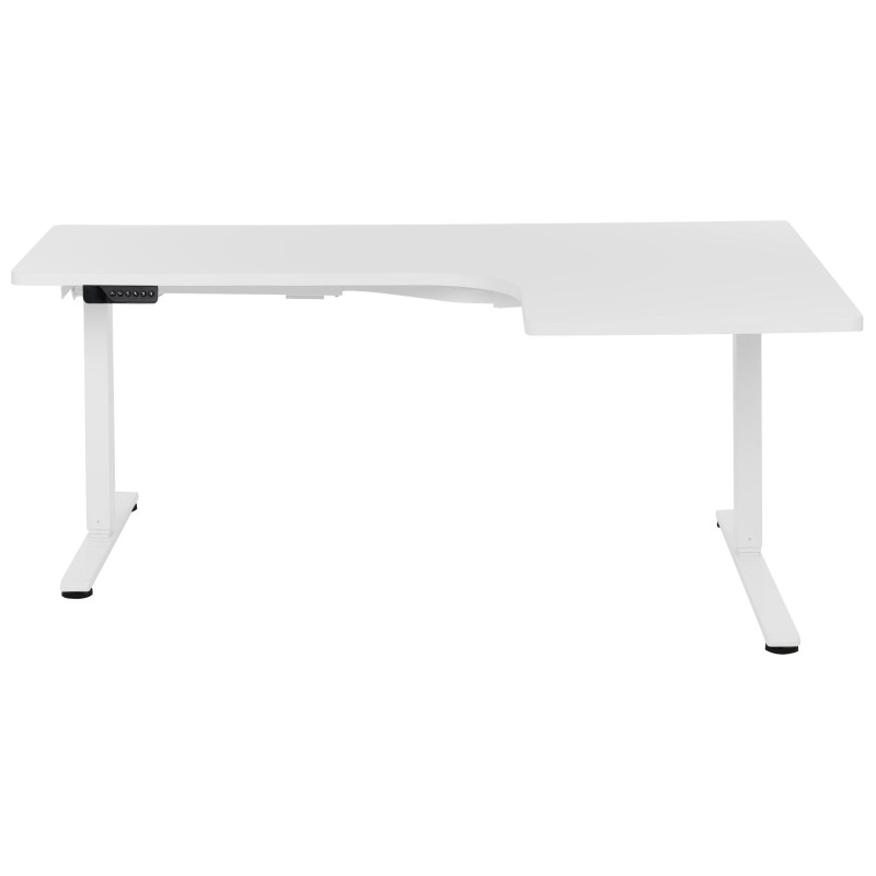 Biurko narożne prawe regulowane elektrycznie 160 x 59 cm białe DESTINES Biurko narożne prawe regulowane elektrycznie 160 x 59 cm białe DESTINES