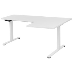 Biurko narożne prawe regulowane elektrycznie 160 x 59 cm białe DESTINES Biurko narożne prawe regulowane elektrycznie 160 x 59 cm białe DESTINES