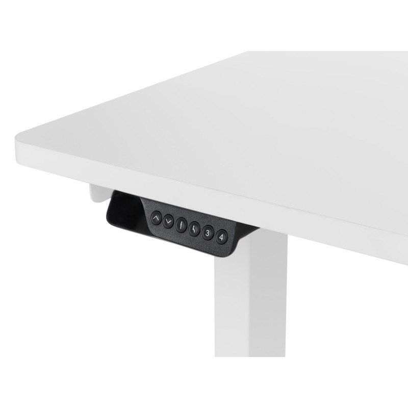Biurko narożne prawe regulowane elektrycznie 160 x 59 cm białe DESTINES Biurko narożne prawe regulowane elektrycznie 160 x 59 cm białe DESTINES