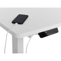 Biurko narożne prawe regulowane elektrycznie 160 x 59 cm białe DESTINES Biurko narożne prawe regulowane elektrycznie 160 x 59 cm białe DESTINES