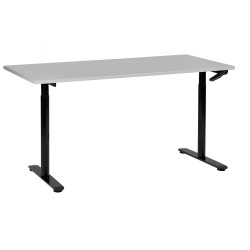 Biurko regulowane manualnie 160 x 72 cm szaro-czarne DESTINAS