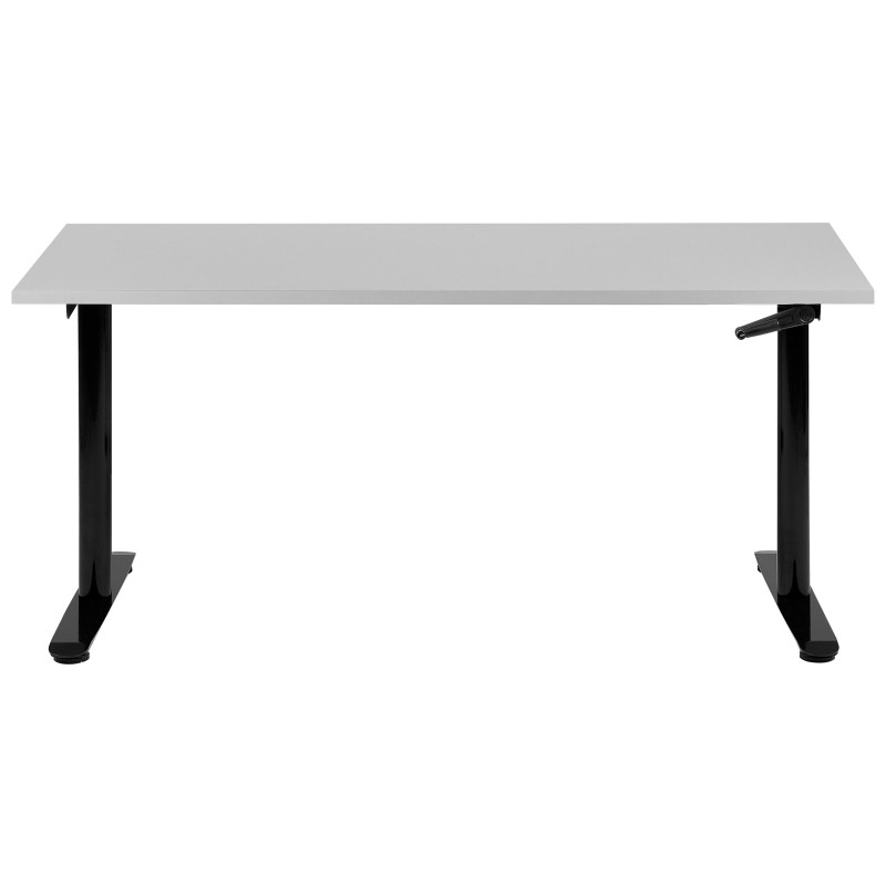 Biurko regulowane manualnie 160 x 72 cm szaro-czarne DESTINAS Biurko regulowane manualnie 160 x 72 cm szaro-czarne DESTINAS