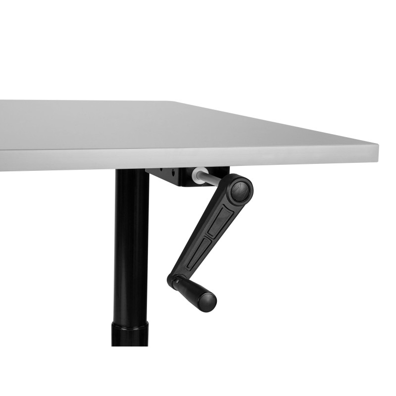 Biurko regulowane manualnie 160 x 72 cm szaro-czarne DESTINAS Biurko regulowane manualnie 160 x 72 cm szaro-czarne DESTINAS