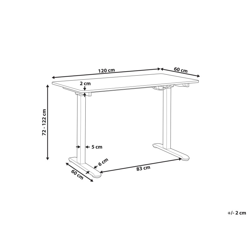 Biurko regulowane elektrycznie 120 x 60 cm białe GRIFTON Biurko regulowane elektrycznie 120 x 60 cm białe GRIFTON