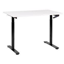 Biurko regulowane manualnie 120 x 72 cm biało-czarne DESTINAS