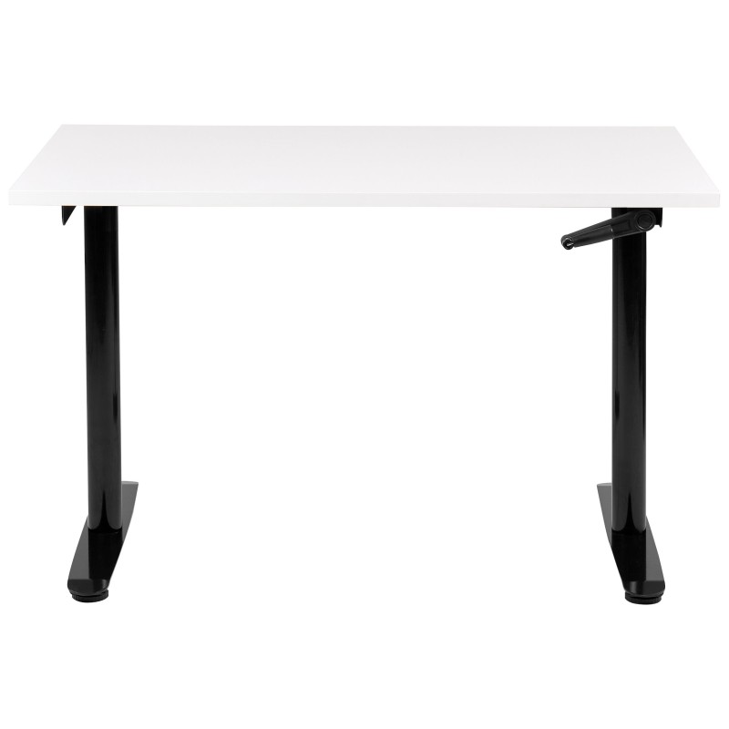 Biurko regulowane manualnie 120 x 72 cm biało-czarne DESTINAS Biurko regulowane manualnie 120 x 72 cm biało-czarne DESTINAS