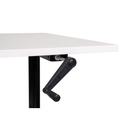 Biurko regulowane manualnie 120 x 72 cm biało-czarne DESTINAS Biurko regulowane manualnie 120 x 72 cm biało-czarne DESTINAS
