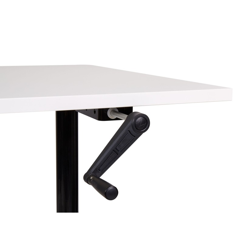 Biurko regulowane manualnie 120 x 72 cm biało-czarne DESTINAS Biurko regulowane manualnie 120 x 72 cm biało-czarne DESTINAS