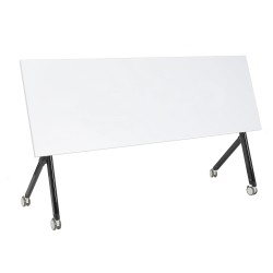 Biurko składane z kółkami 180 x 60 cm białe z czarnym BENDI Biurko składane z kółkami 180 x 60 cm białe z czarnym BENDI