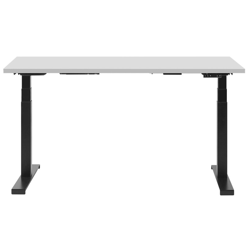 Biurko regulowane elektrycznie 130 x 72 cm szaro-czarne DESTIN II Biurko regulowane elektrycznie 130 x 72 cm szaro-czarne DESTIN II