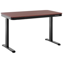 Biurko regulowane elektrycznie 120 x 60 cm z portem USB ciemne drewno z czarnym KENLY