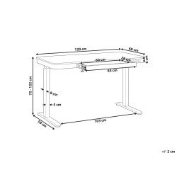 Biurko regulowane elektrycznie 120 x 60 cm z portem USB ciemne drewno z czarnym KENLY Biurko regulowane elektrycznie 120 x 60 cm z portem USB ciemne drewno z czarnym KENLY