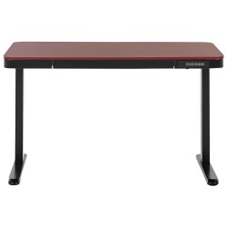 Biurko regulowane elektrycznie 120 x 60 cm z portem USB ciemne drewno z czarnym KENLY Biurko regulowane elektrycznie 120 x 60 cm z portem USB ciemne drewno z czarnym KENLY