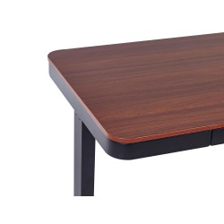 Biurko regulowane elektrycznie 120 x 60 cm z portem USB ciemne drewno z czarnym KENLY Biurko regulowane elektrycznie 120 x 60 cm z portem USB ciemne drewno z czarnym KENLY