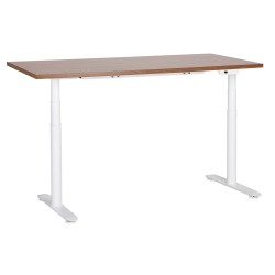 Biurko regulowane elektrycznie 160 x 72 cm ciemne drewno z białym DESTINAS