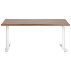 Biurko regulowane elektrycznie 160 x 72 cm ciemne drewno z białym DESTINAS Biurko regulowane elektrycznie 160 x 72 cm ciemne drewno z białym DESTINAS
