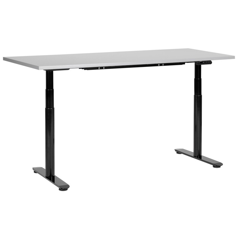 Biurko regulowane elektrycznie 160 x 72 cm szaro-czarne DESTINAS Biurko regulowane elektrycznie 160 x 72 cm szaro-czarne DESTINAS
