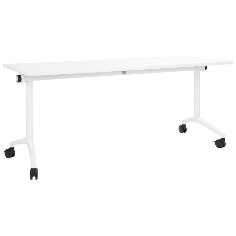Biurko składane z kółkami 180 x 60 cm białe CAVI Biurko składane z kółkami 180 x 60 cm białe CAVI