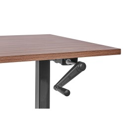 Biurko regulowane manualnie 120 x 72 cm ciemne drewno z czarnym DESTINES Biurko regulowane manualnie 120 x 72 cm ciemne drewno z czarnym DESTINES
