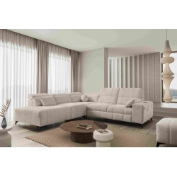 Luxury Corner Sofa Ballagio IX with Sleeping Function, Weave, Spring 1108