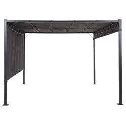 Pawilon ogrodowy LED PARGA Metal 310 cm 310 cm Ciemnoszary Pawilon ogrodowy LED PARGA Metal 310 cm 310 cm Ciemnoszary
