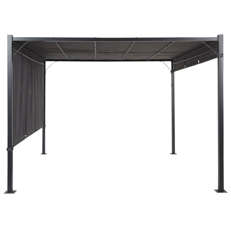 Pawilon ogrodowy LED PARGA Metal 310 cm 310 cm Ciemnoszary Pawilon ogrodowy LED PARGA Metal 310 cm 310 cm Ciemnoszary