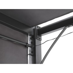 Pawilon ogrodowy LED PARGA Metal 310 cm 310 cm Ciemnoszary Pawilon ogrodowy LED PARGA Metal 310 cm 310 cm Ciemnoszary