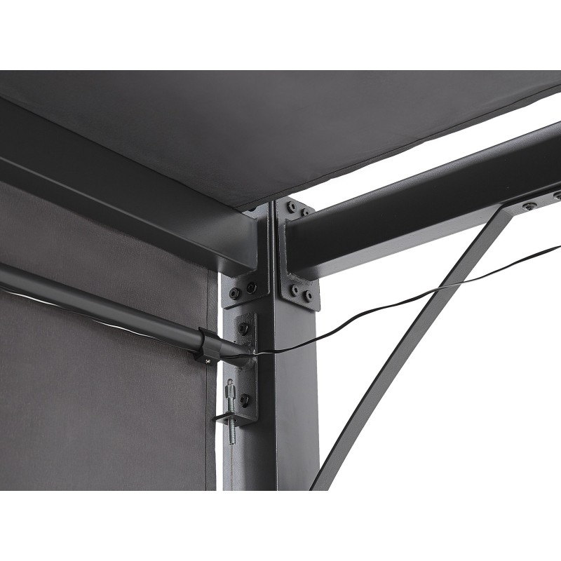 Pawilon ogrodowy LED PARGA Metal 310 cm 310 cm Ciemnoszary Pawilon ogrodowy LED PARGA Metal 310 cm 310 cm Ciemnoszary